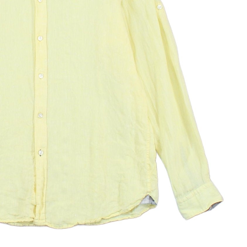 Mens Linen Shirt Button Up Long Sleeve Convertible