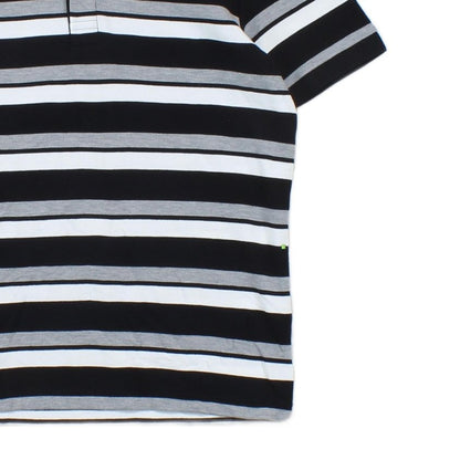 Mens Striped Polo Shirt Modern Fit Short Sleeve