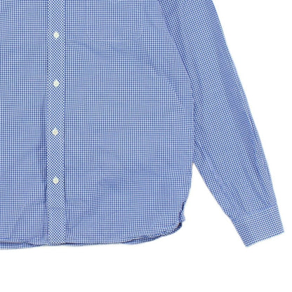 Mens Check Shirt Long Sleeve Button Up Cotton