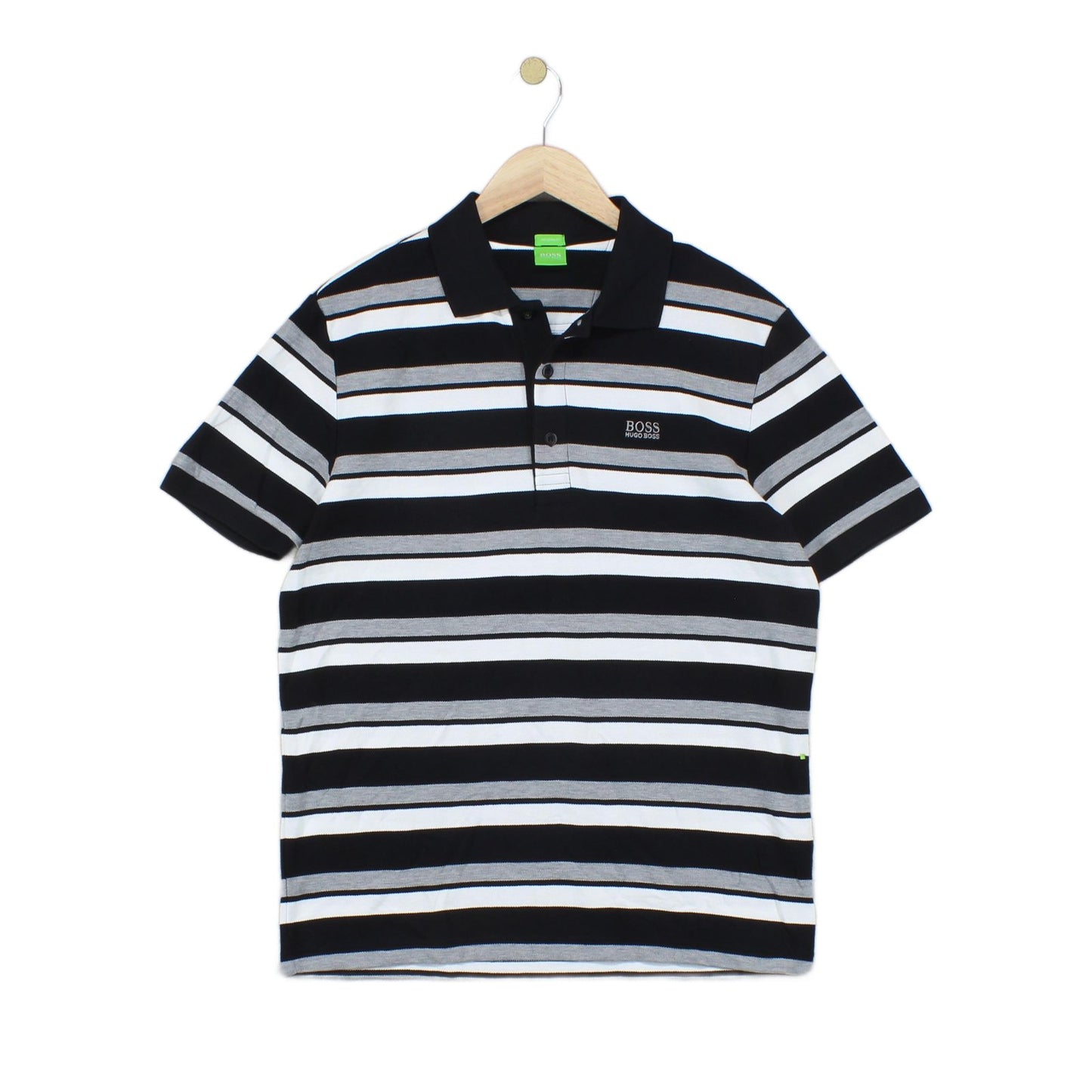 Mens Striped Polo Shirt Modern Fit Short Sleeve