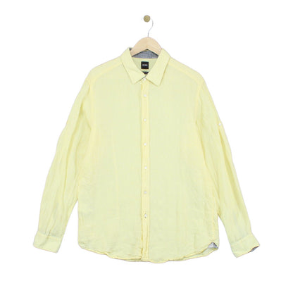 Mens Linen Shirt Button Up Long Sleeve Convertible