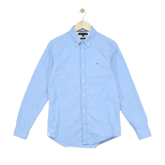 Mens Oxford Shirt Stretch Slim Fit Button Up