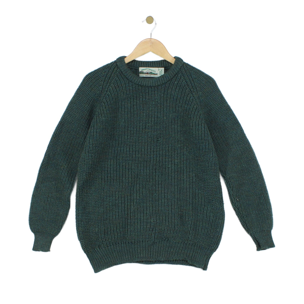 Mens Wool Jumper Ribbed Knit Irish Sweater