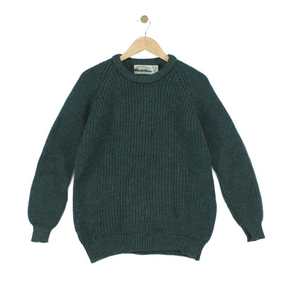 Mens Wool Jumper Ribbed Knit Irish Sweater