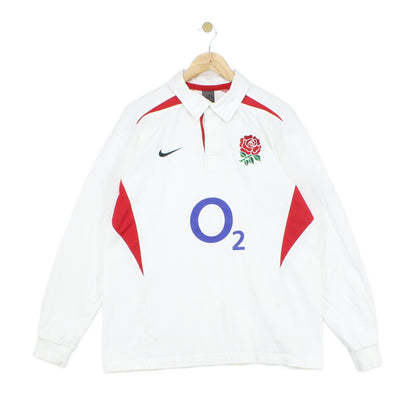 Mens England 2003-05 Rugby Shirt O2 Long Sleeve