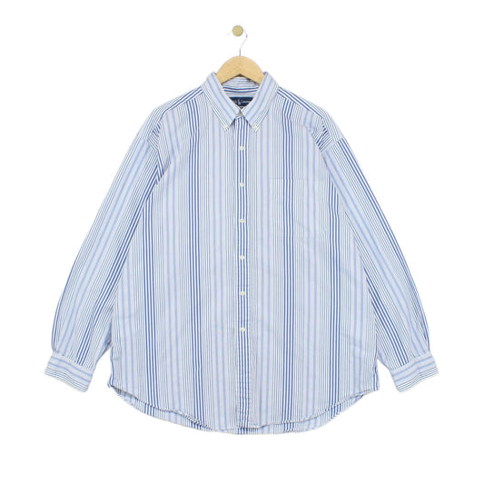 Mens Striped Shirt Button Up Collared
