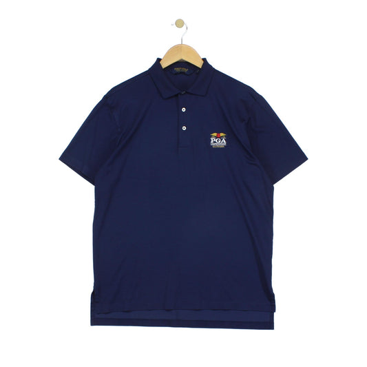 Mens Golf Polo Shirt Stretch Short Sleeve Embroidered
