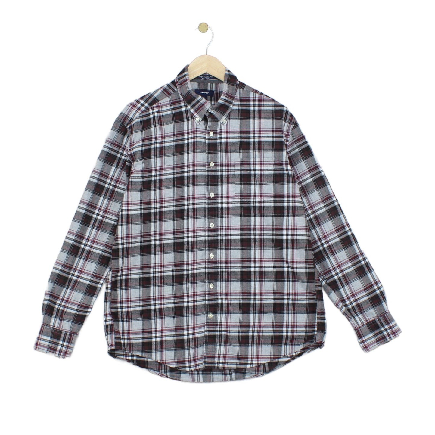 Mens Check Shirt Button Up Long Sleeve