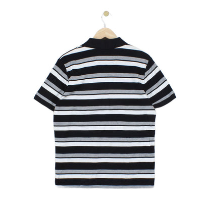 Mens Striped Polo Shirt Modern Fit Short Sleeve