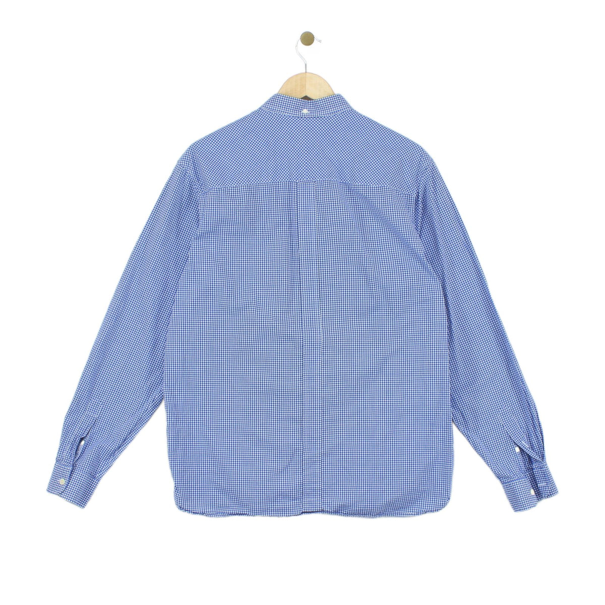Mens Check Shirt Long Sleeve Button Up Cotton