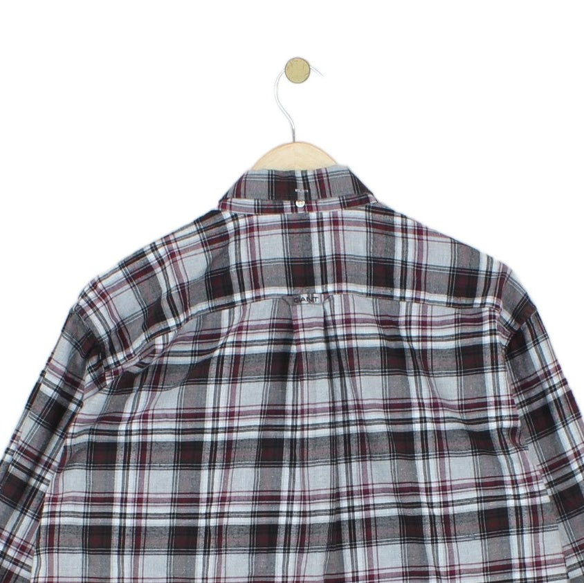 Mens Check Shirt Button Up Long Sleeve