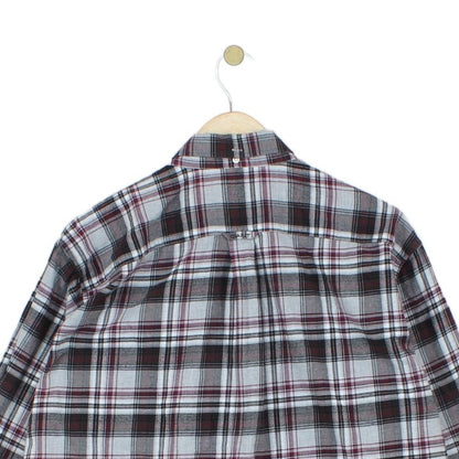 Mens Check Shirt Button Up Long Sleeve