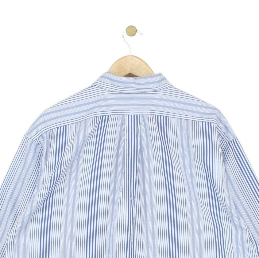 Mens Striped Shirt Button Up Collared