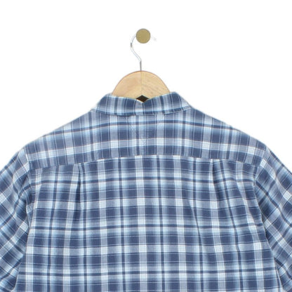 Mens Plaid Shirt Short Sleeve Button Up