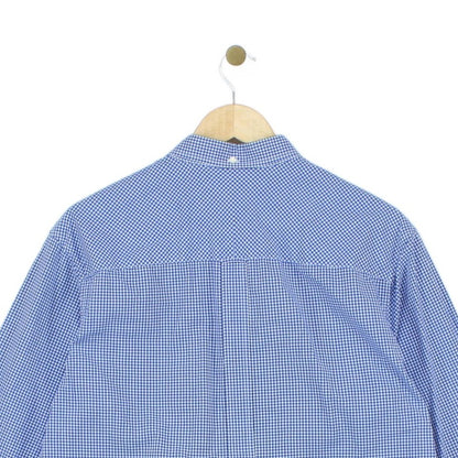 Mens Check Shirt Long Sleeve Button Up Cotton