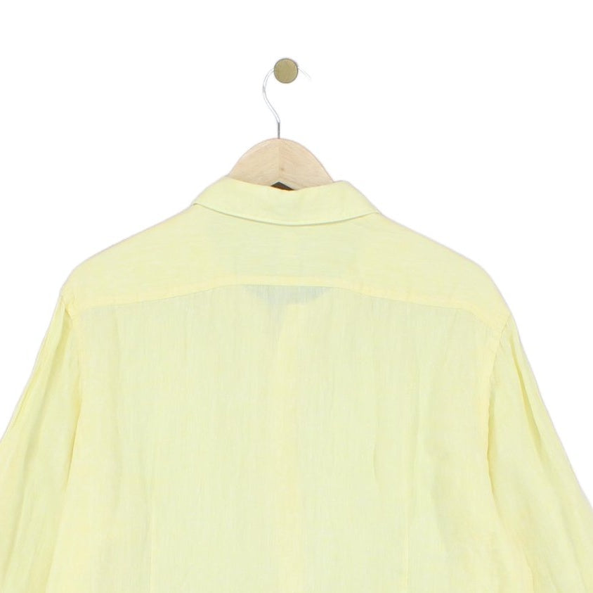 Mens Linen Shirt Button Up Long Sleeve Convertible