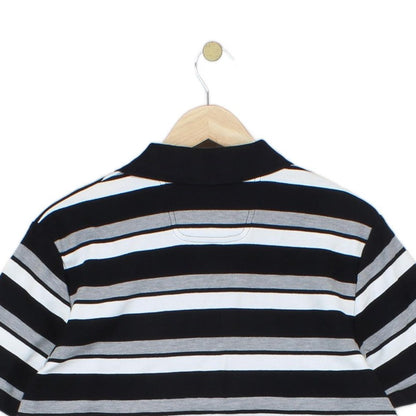 Mens Striped Polo Shirt Modern Fit Short Sleeve