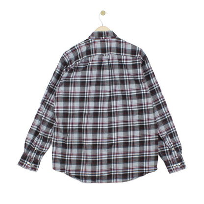 Mens Check Shirt Button Up Long Sleeve