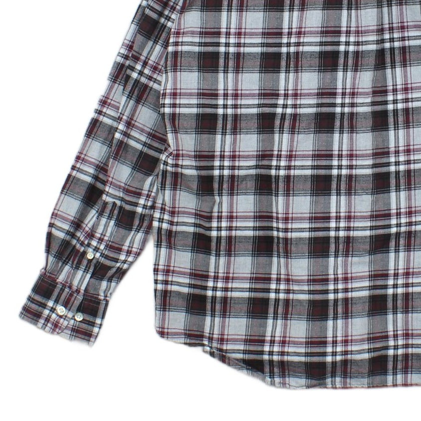 Mens Check Shirt Button Up Long Sleeve
