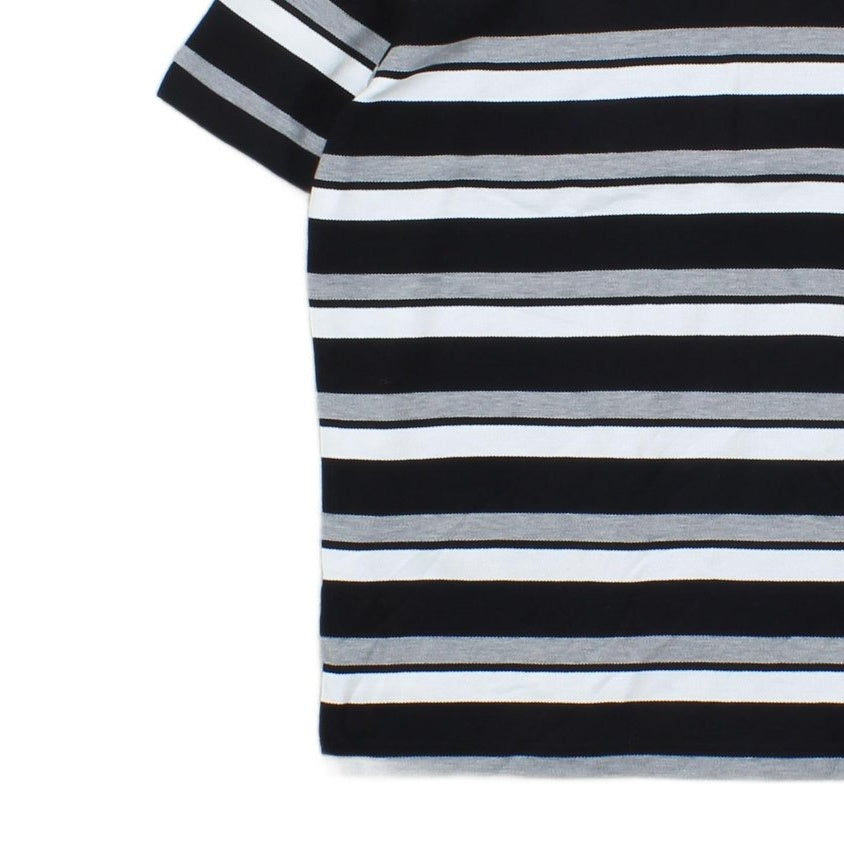 Mens Striped Polo Shirt Modern Fit Short Sleeve