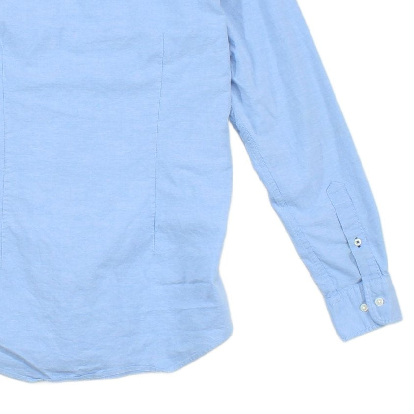 Mens Oxford Shirt Stretch Slim Fit Button Up