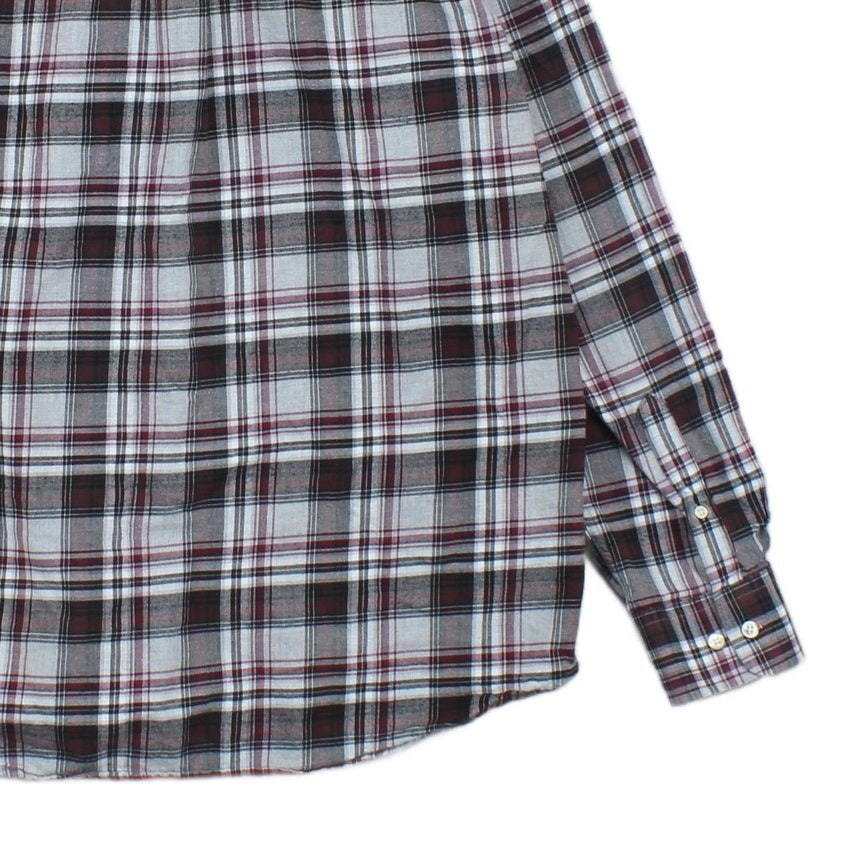 Mens Check Shirt Button Up Long Sleeve