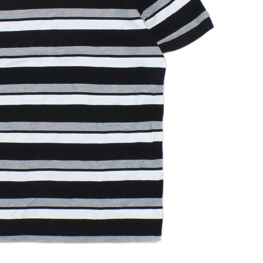 Mens Striped Polo Shirt Modern Fit Short Sleeve