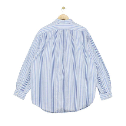 Mens Striped Shirt Button Up Collared