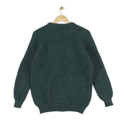 Mens Wool Jumper Ribbed Knit Irish Sweater