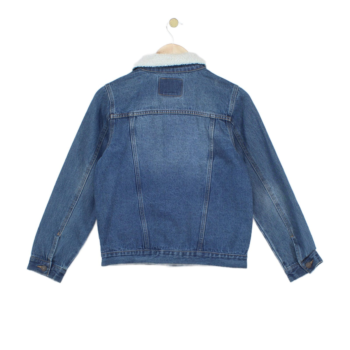 Boys Sherpa Denim Jacket Lined Trucker Cotton