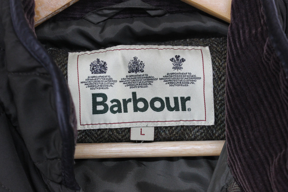 Mens Quilted Jacket Full Zip Corduroy Collar