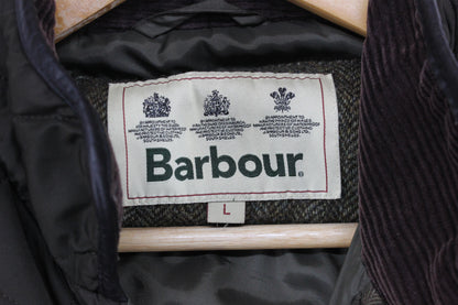 Mens Quilted Jacket Full Zip Corduroy Collar