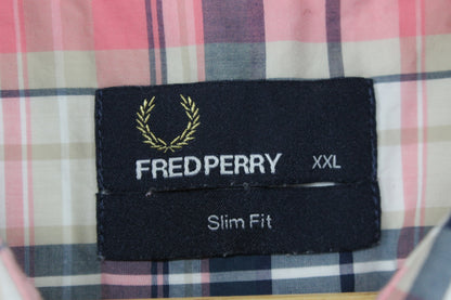 Mens Plaid Shirt Slim Fit Collar Button Up Cotton