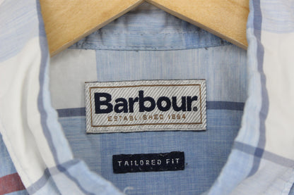 Mens Plaid Shirt Short Sleeve Tailored