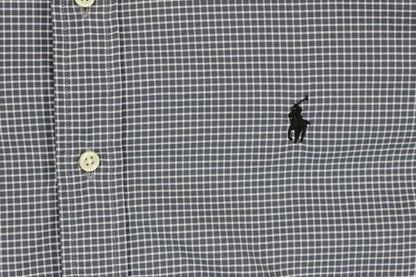 Mens Check Shirt Button Down Long Sleeve Performance