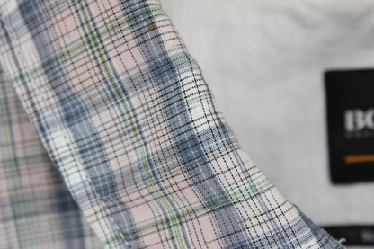 Mens Plaid Shirt Long Sleeve Slim Fit