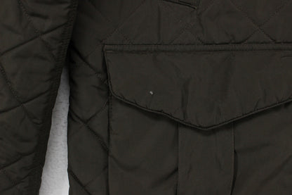 Mens Quilted Jacket Full Zip Corduroy Collar