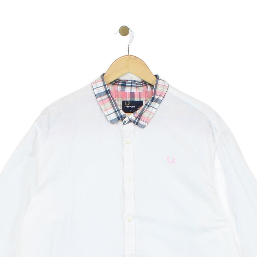 Mens Plaid Shirt Slim Fit Collar Button Up Cotton