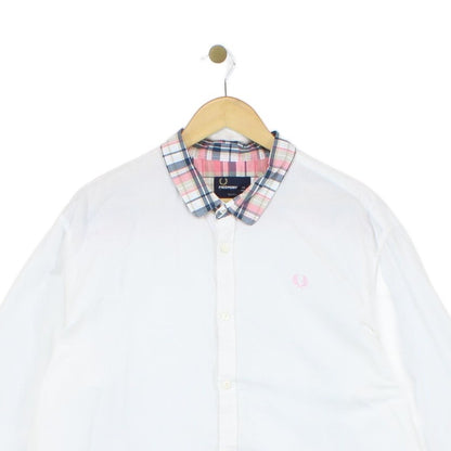 Mens Plaid Shirt Slim Fit Collar Button Up Cotton