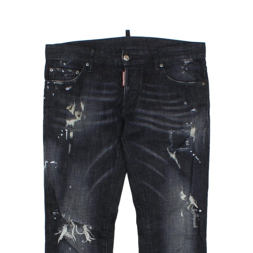 Mens Skinny Jeans Made In Italy Distressed Button Fly