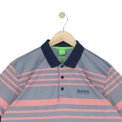 Mens Striped Polo Shirt Short Sleeve Collared