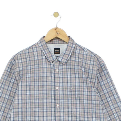 Mens Plaid Shirt Long Sleeve Slim Fit