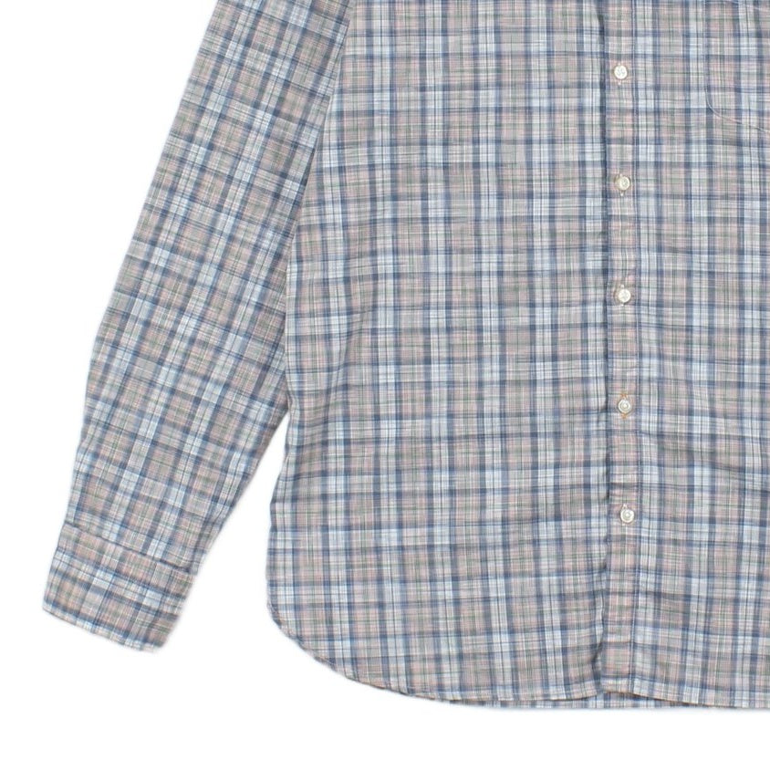 Mens Plaid Shirt Long Sleeve Slim Fit