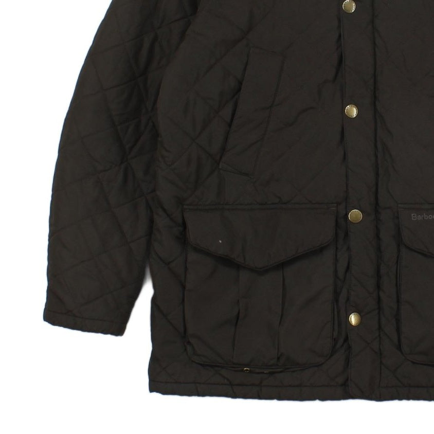 Mens Quilted Jacket Full Zip Corduroy Collar