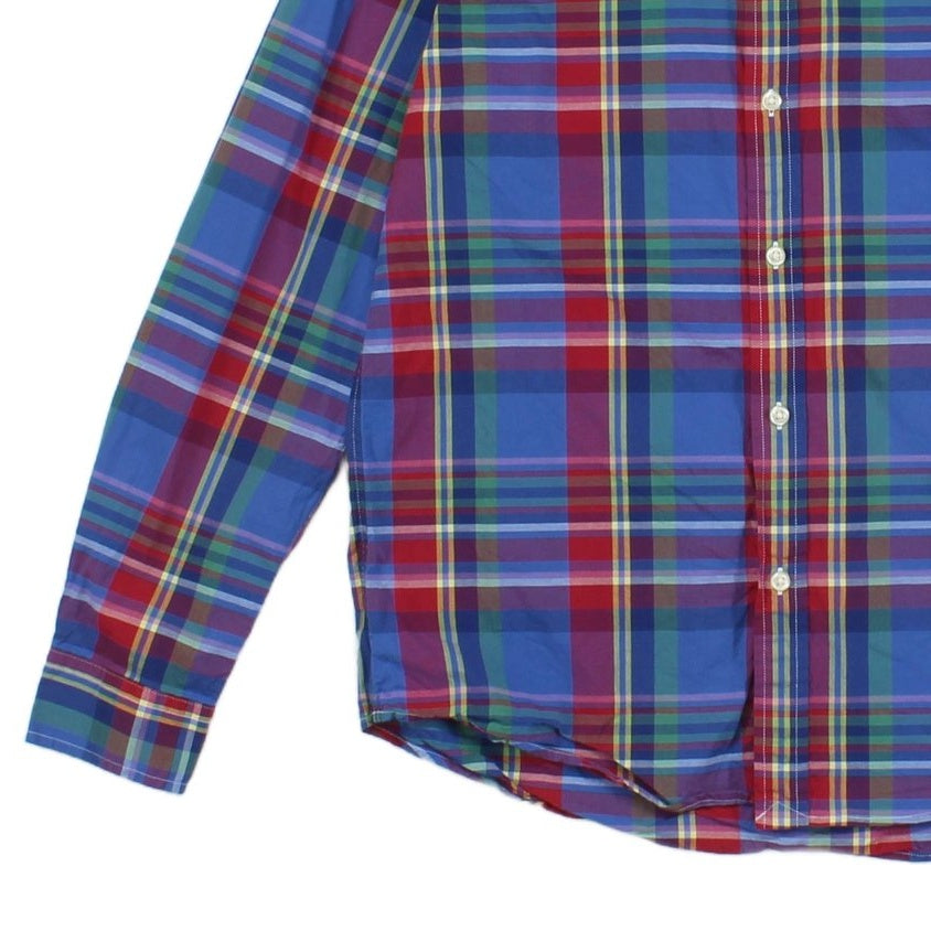 Boys Plaid Shirt Stretch Button Down Long Sleeve
