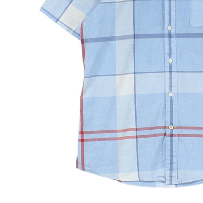 Mens Plaid Shirt Short Sleeve Tailored