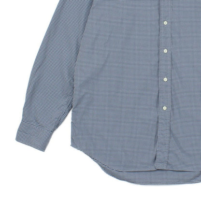Mens Check Shirt Button Down Long Sleeve Performance