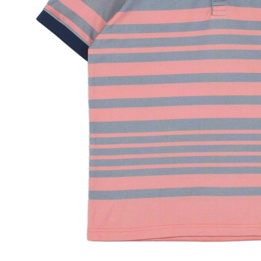 Mens Striped Polo Shirt Short Sleeve Collared