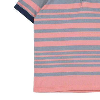 Mens Striped Polo Shirt Short Sleeve Collared