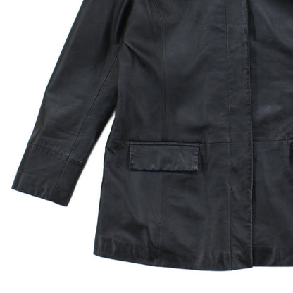 Womens Leather Overcoat Pocket